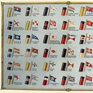 House Flags and Funnels of Passenger Steamship Lines, c1930. Creator: Unknown