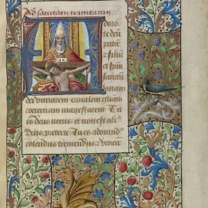 Initial A Print, circa 1480-1490, features a depiction of the Trinity Initial A Print, circa 1480-1490, features a depiction of the Trinity