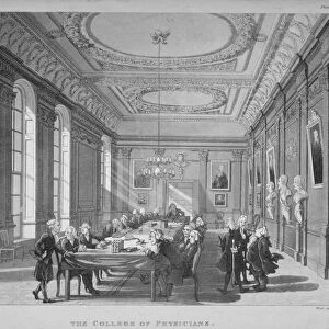 Interior of the boardroom with board members, College of Physicians, City of London, 1808