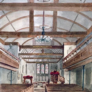 Interior view of St Pancras Old Church, London, 1853. Artist: HC