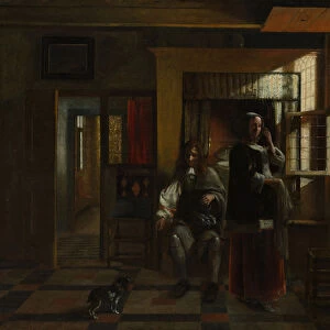 Interior with a Young Couple, probably ca. 1662-65. Creator: Pieter de Hooch
