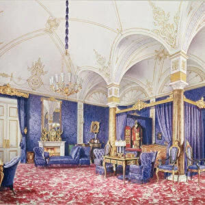 Interiors of the Winter Palace. The Bedchamber of Empress Maria Alexandrovna, 1859. Artist: Premazzi, Ludwig (Luigi) (1814-1891)