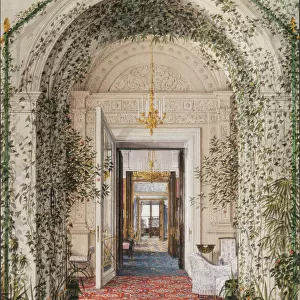 Interiors of the Winter Palace. The Small Winter Garden in the Apartments of Alexandra Fyodorovna, Mid of the 19th cen Artist: Ukhtomsky, Konstantin Andreyevich (1818-1881)
