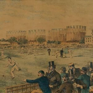 International Cricket Match at Kennington Oval, late 19th century. Creator: Unknown