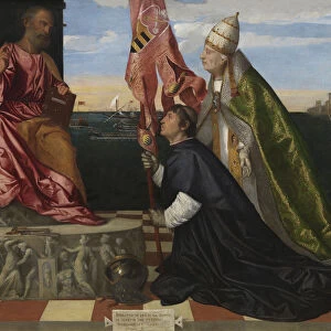 Jacopo Pesaro being presented by Pope Alexander VI to Saint Peter, 1506-1511. Artist: Titian (1488-1576)