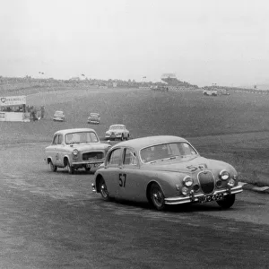 Jaguar 3. 4 Mark1 at Brands Hatch 1957. Creator: Unknown