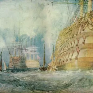 JMW Turner's A First Rate Taking in Stores Print, 1818