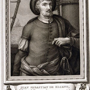 Juan Sebastian de Elcano (1476-1526), Spanish navigator and explorer, engravingof