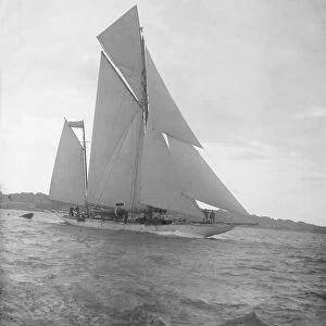 The ketch Lady Camilla sailing close-hauled, 1912. Creator: Kirk & Sons of Cowes