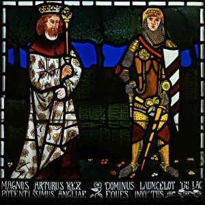 King Arthur and Sir Lancelot, 1862. Creator: Morris & Co