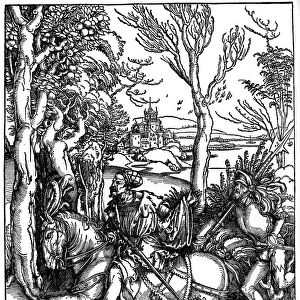 The Knight and the Landsknecht (Soldier Servant), 1497-1498, (1936). Artist: Albrecht Durer