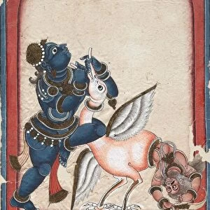 Krishna Vanquishing Vakasura, late 1700s. Creator: Unknown