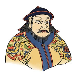 Kublai Khan (1215-1294) of the Mongol Empire and founder of the Yuan Dynasty, 1912