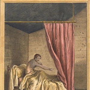 L homme et la puce (The Man with Fleas), published 1756. Creator: Benoit-Louis Prevost