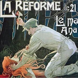 La Reforme le 21 Novembre, le masque anarchiste, 1897. Artist: Privat-Livemont, Henri (1861?1936)