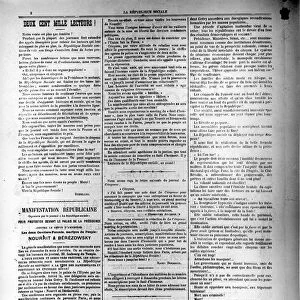 La Republique Sociale newspaper of 13th October 1881