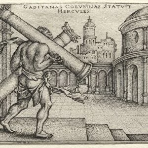 The Labors of Hercules: Hercules and the Columns of Gades, 1545. Creator: Hans Sebald Beham