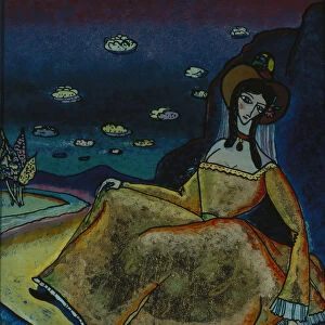 Lady in gold dress, 1917. Artist: Kandinsky, Wassily Vasilyevich (1866-1944)