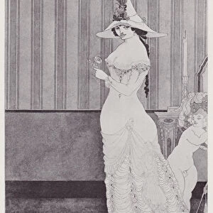 The Lady with the Rose, 1897. Creator: Aubrey Beardsley