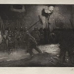 LAppel des Balayeurs de la Nuit, 1890. Creator: Auguste Louis Lepere (French, 1849-1918)