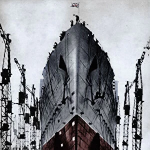 Launch of the Cunard ocean liner `Queen Mary`, 1934 (1935)