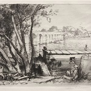 Le Pont de Poissy, 1917. Creator: Auguste Louis Lepere (French, 1849-1918)