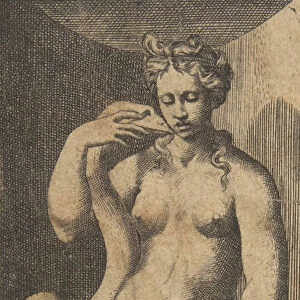 Leda and the swan, ca 1531-76. Creator: Giulio Bonasone