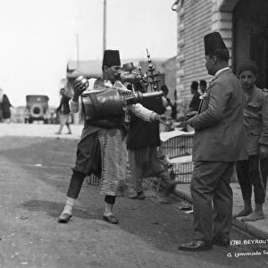 A lemonade seller, Beiruit, Lebanon, c1920s-c1930s(?)