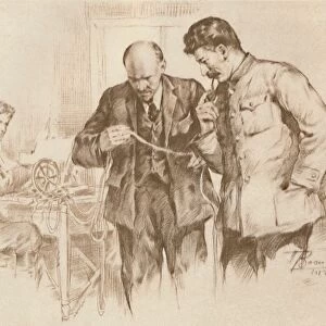 Lenin and Stalin at the Direct Wire, 1918, (1939). Creator: Pyotr Vasilyev