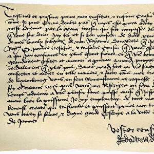 Letter from Edward IV to Francis II, Duke of Brittany, 9th January 1471. Artist: Edward IV, King of England