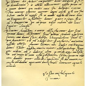 Letter from Michelangelo Buonarroti to his father, June 1508. Artist: Michelangelo Buonarroti