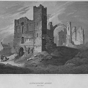 Lindisfarne Abbey. West Front, 1814. Artist: John Greig
