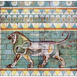 The lion frieze from King Darius winter palace at Susa, Iran, 1933-1934