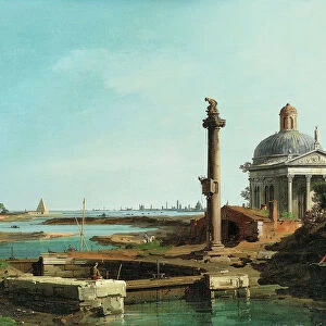 A Lock, a Column, and a Church beside a Lagoon. Creator: Canaletto