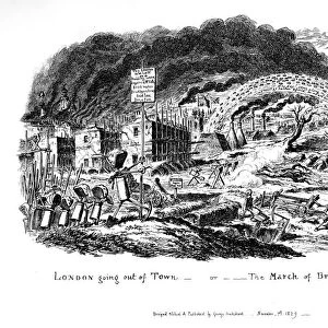 London going out of Town - or The March of Bricks and Mortar, 1829. Artist: George Cruikshank