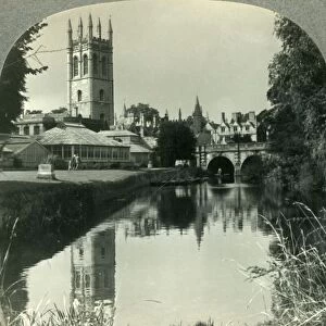 Looking Northeast from the River Cherwell to the Tower of Magdalen College, Oxford