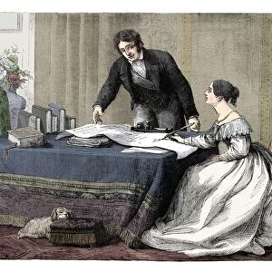 Lord Melbourne (1779-1848) instructing a young Queen Victoria 1819-1901), 1837 (c1895)