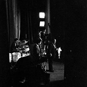 Louis Armstrong and All Stars on stage, Finsbury Park Astoria, 1962. Creator: Brian Foskett