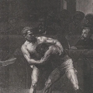 Lutteurs (The Wrestlers), from "Le Monde Illustre", May 22, 1875