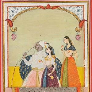 Maharaja Sri Anand Singhji and his consort, 1729. Creator: Ustad Murad (Indian, active 1700s)
