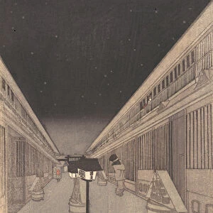 Main Street of the Yoshiwara on a Starlight Night, 1852-64. 1852-64