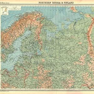 Map of Northern Russia and Finland