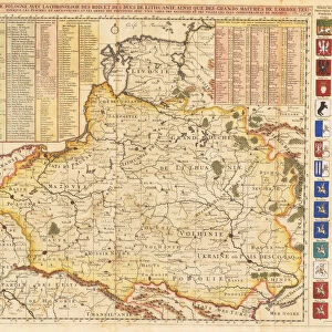 Map of Poland includes portions of Livonia and Grand Duchy of Moscow