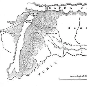 Map Showing March of General Roberts to Peiwar Kotal (Nov. 28 to Dec. 1, 1878), c1880