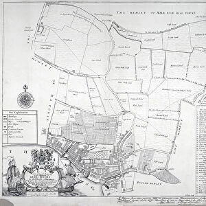 Map and table of Limehouse in the Parish of Stepney, London, 1703