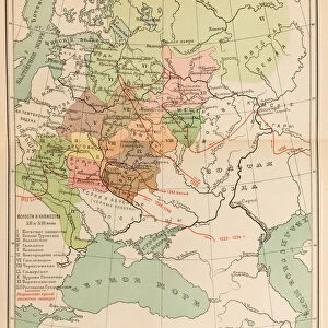 Map of the volosts and principalities in the 12th and 13th century, 1914