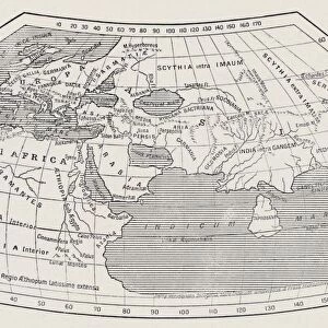 Map of the World, According to Ptolemy, 1923. Creator: Agathodaemon of Alexandria
