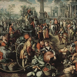 Market Scene with Ecce Homo, the Flagellation and the Carrying of the Cross, 1561
