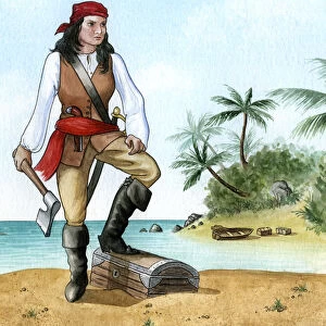 Mary Read, (1690-1720), British Pirates Mate. Artist: Karen Humpage