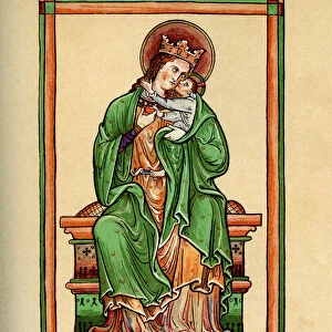 Matthew Paris at the feet of the Virgin and Child, 13th century, (1892)